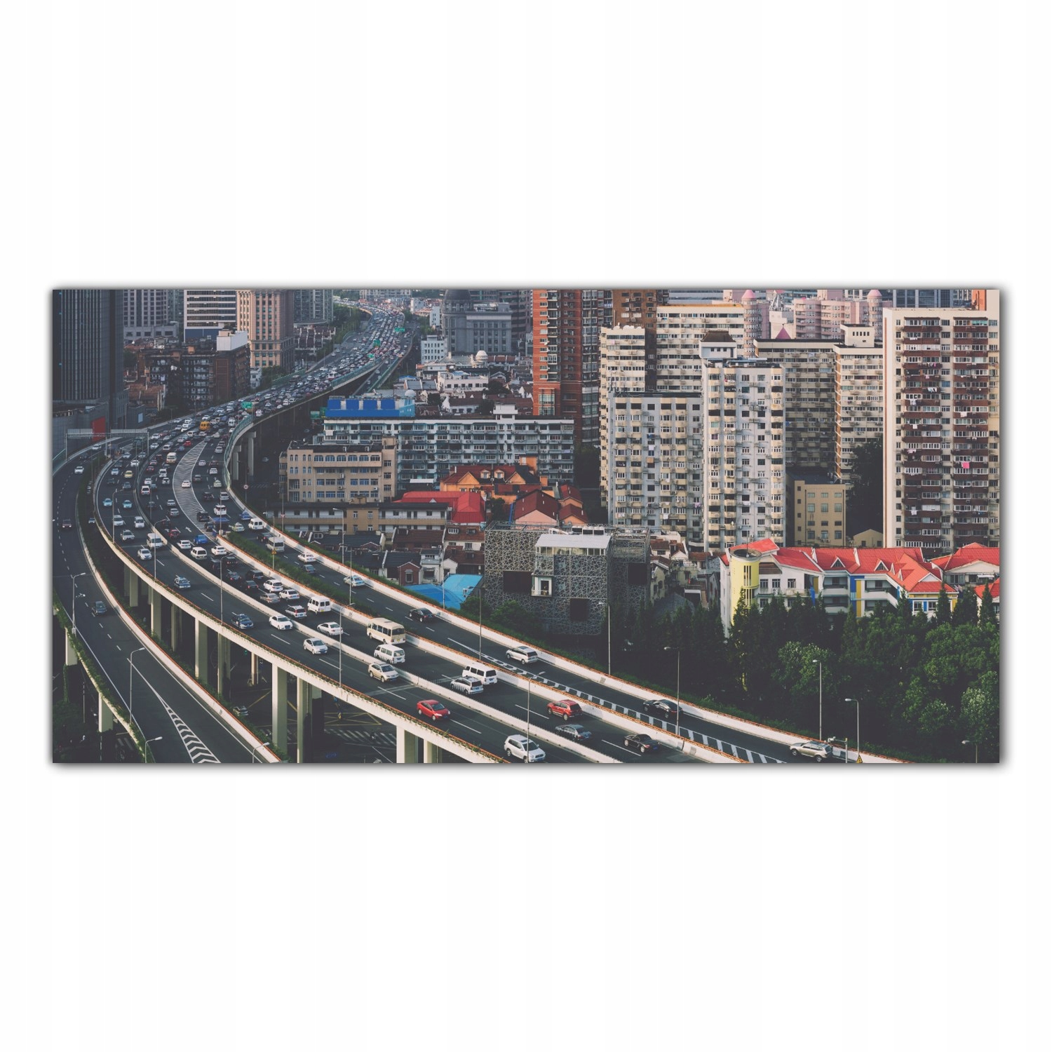 Shanghai Cesta Město 140x70 Panel tvrzené sklo