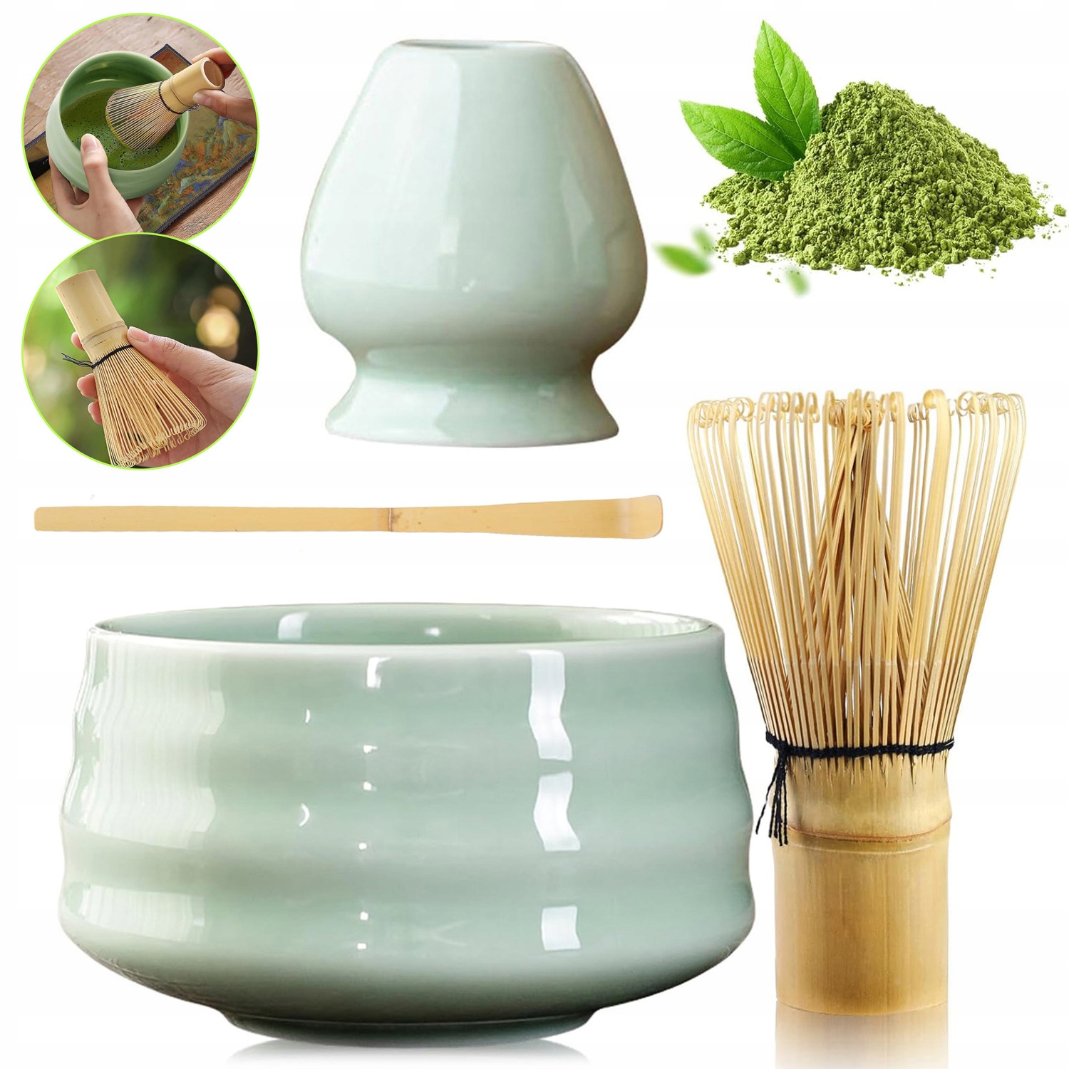 Sada Tradičních Nástrojů Pro Přípravu Čaje Matcha S Metličkou Matcha