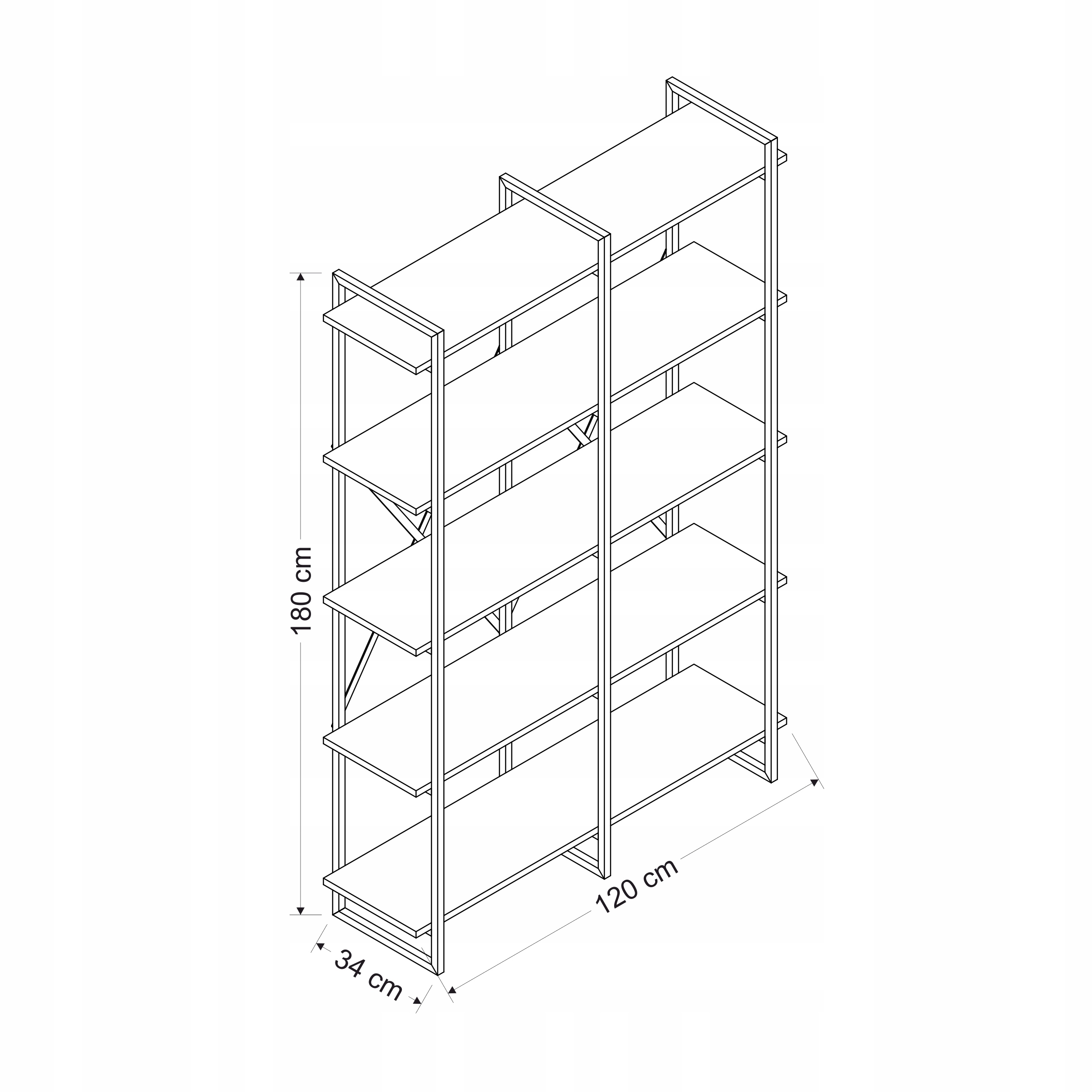 Półka stojąca ELSTON PODWÓJNA 1200 mm złoto/antrac Marka inna