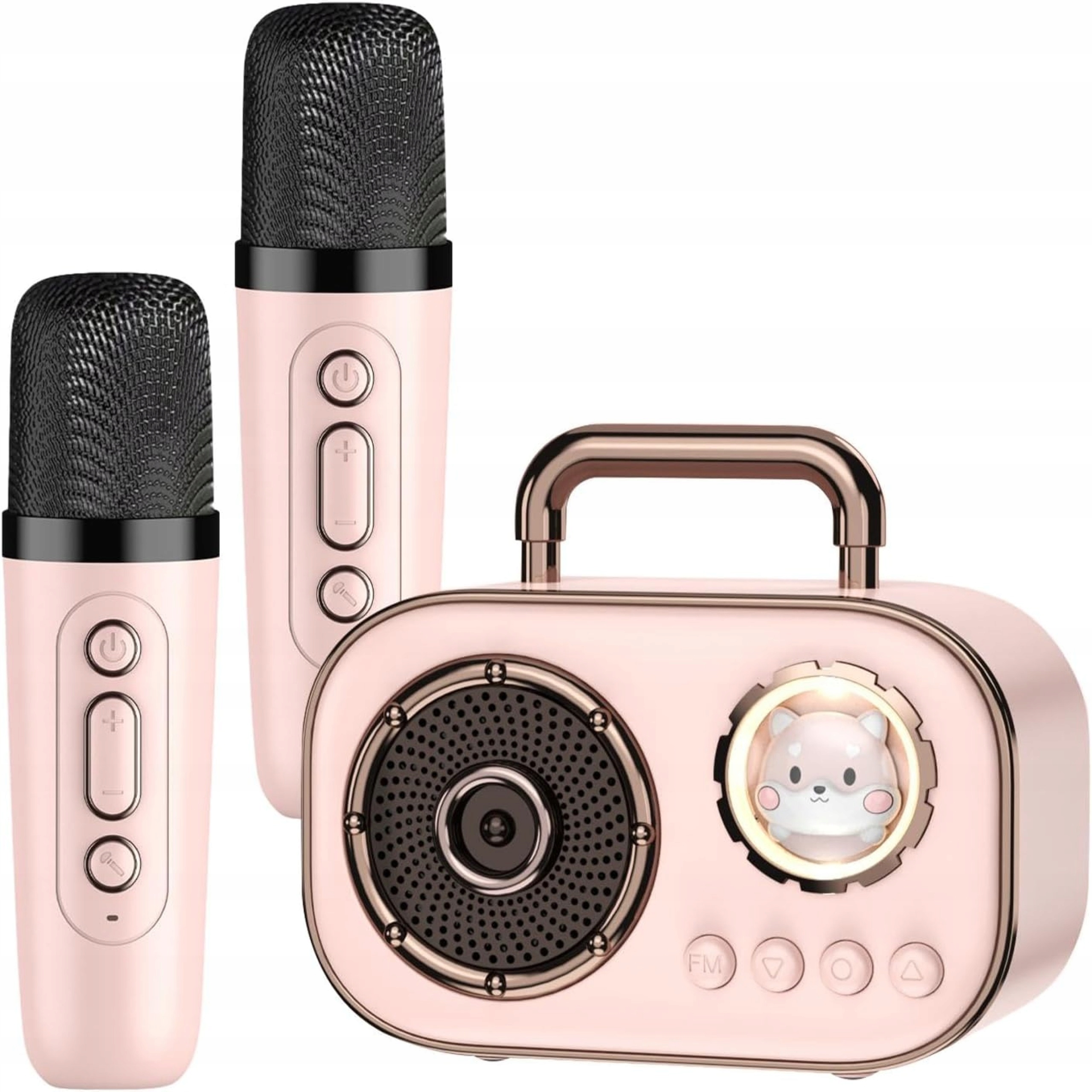 Zestaw Do Karaoke Dla Dzieci Głośnik Bluetooth 2X Mikrofon