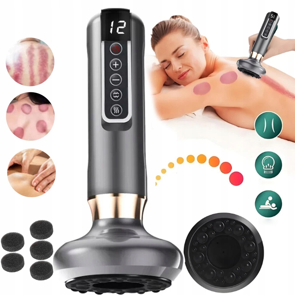 Elektryczna Bańka Chińska Masażer Antycellulitowy Bezprzewodowy Usb Grzanie