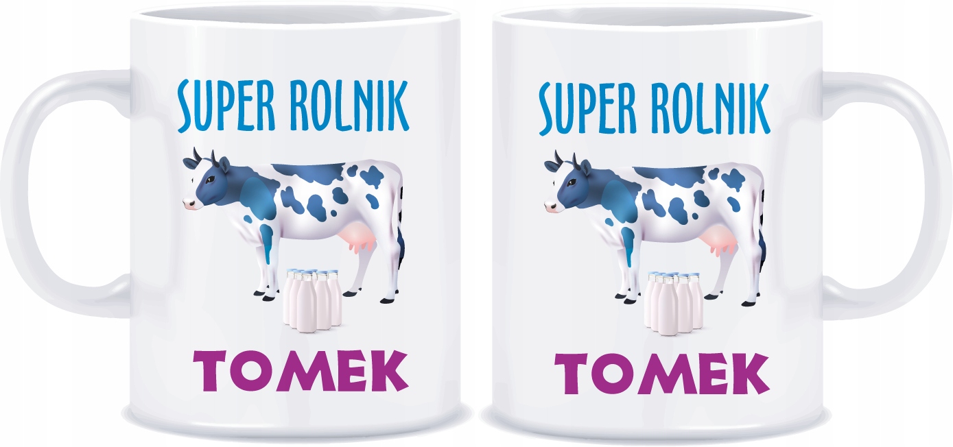 

Kubek Super Rolnik z motywem Krowy + Imię Rolnika