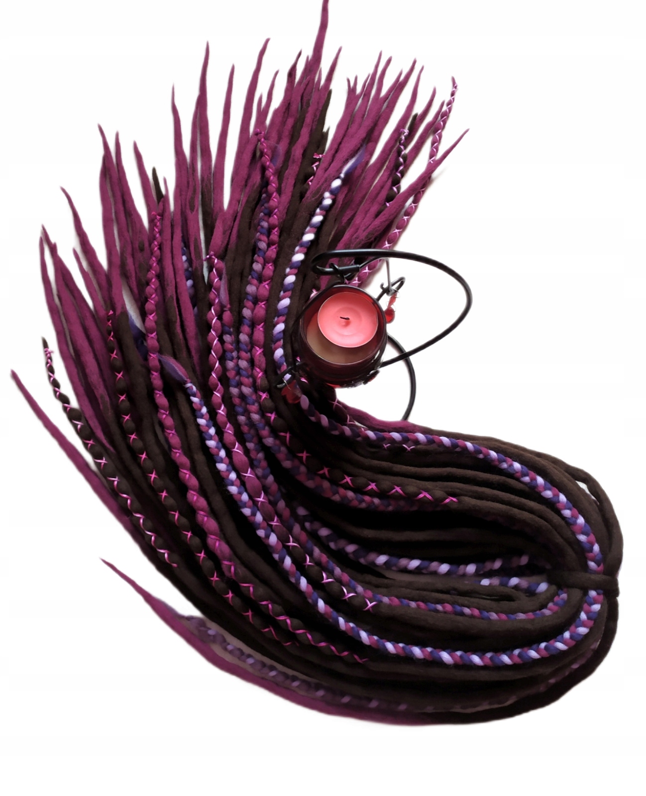 Vlněné pastelky Dredy, hnědé fialové, Vřesový Kopec, 40 kusů