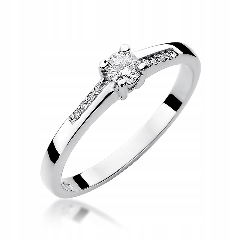 

Pierścionek Z Brylantami 0,19 Ct Białe Złoto 0,585