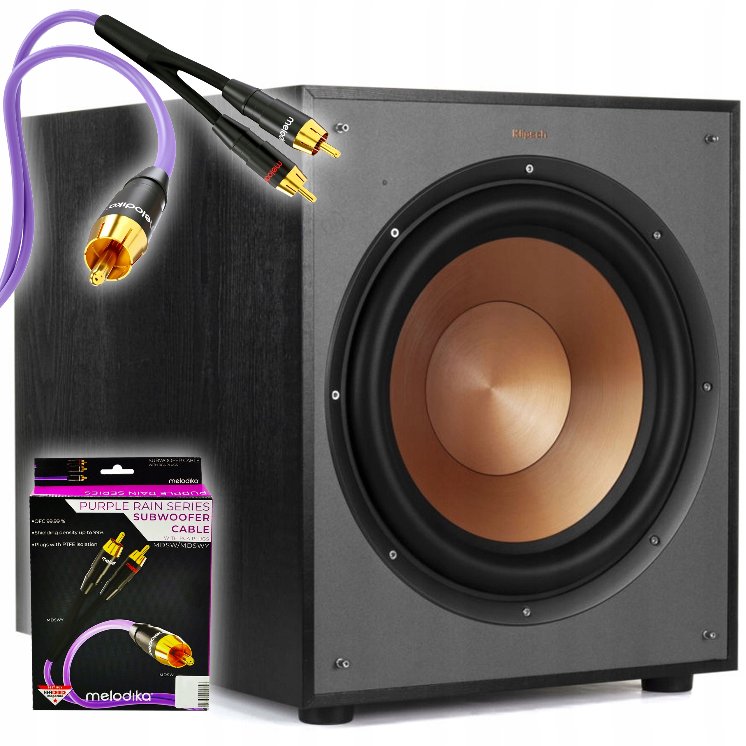 Klipsch R-120SW Subwoofer Aktywny 12" 200W Kabel Melodika MDSWY30 3M