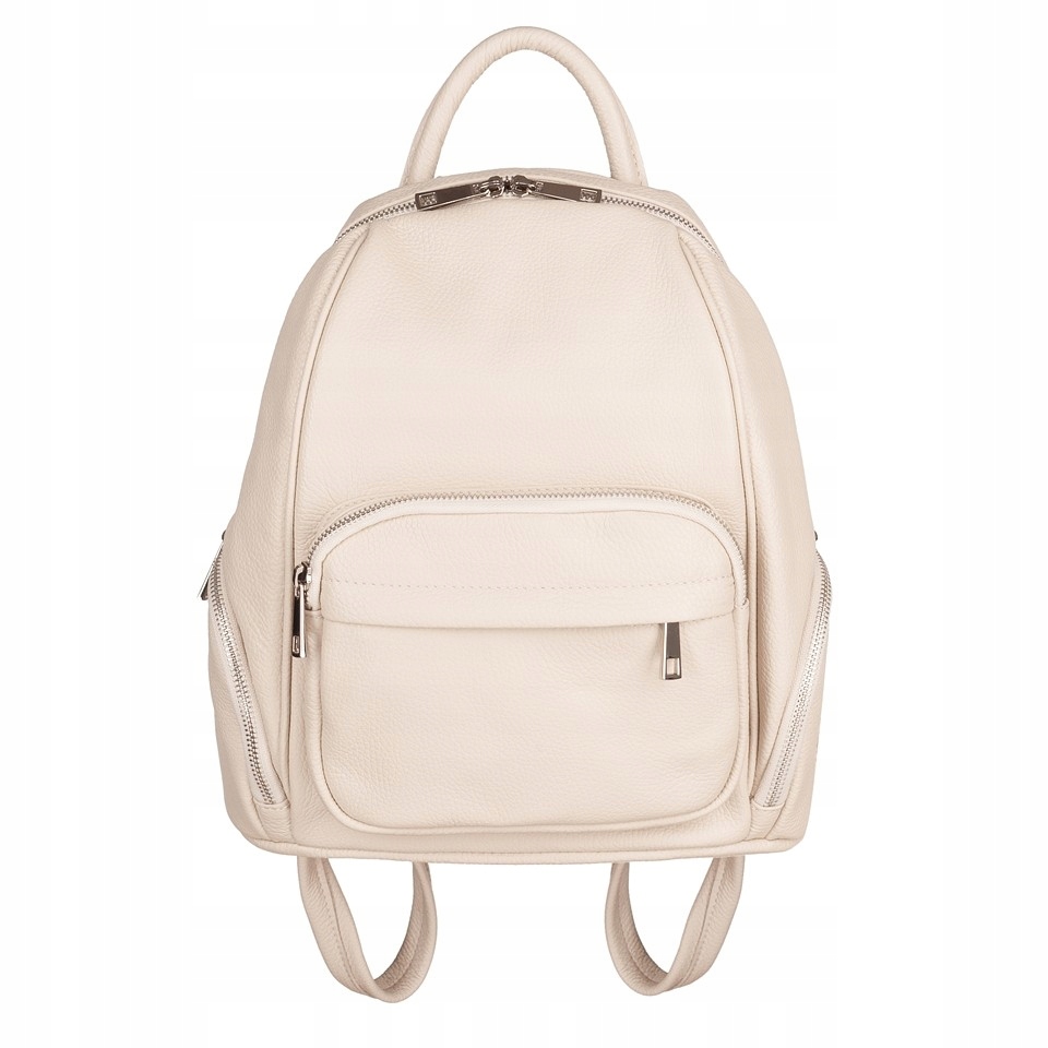 

kremowy ecru włoski Skórzany plecak Skóra modny