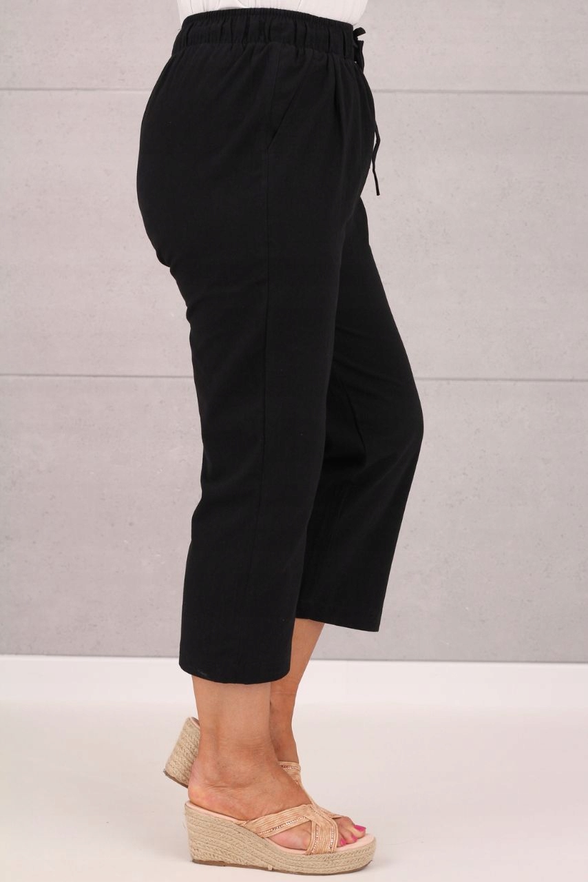 LUŹNE LETNIE SPODNIE RYBACZKI DAMSKIE NA GUMCE DUŻE ROZMIARY BAWEŁNIANE Rozmiar 48