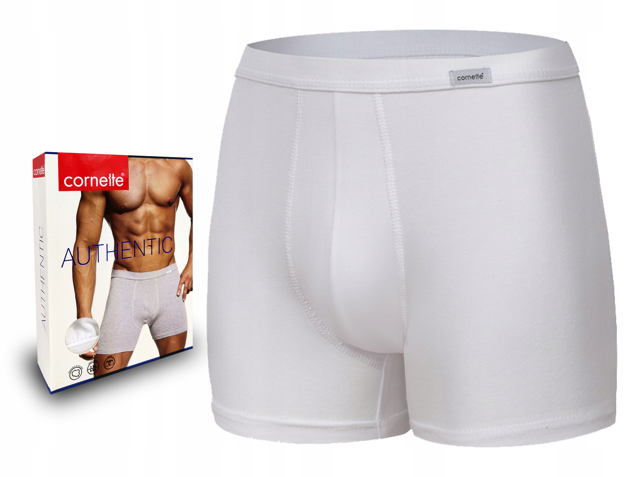 

Męskie bokserki Cornette Authentic, biały, 4XL