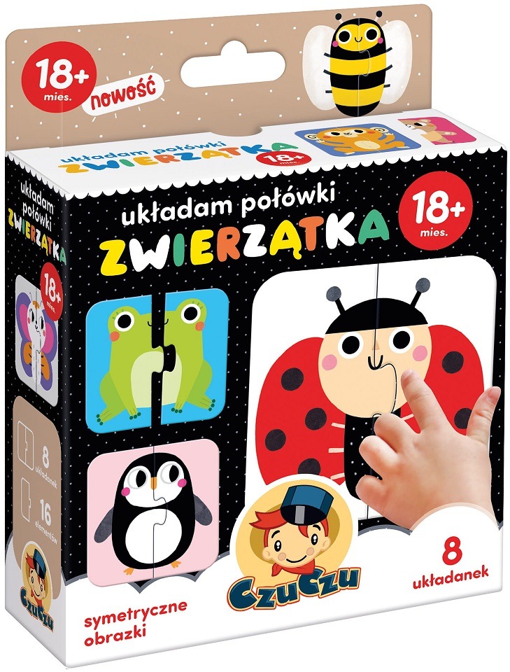 

Zwierzątka układam połówki 16 el. tekturowe Czuczu