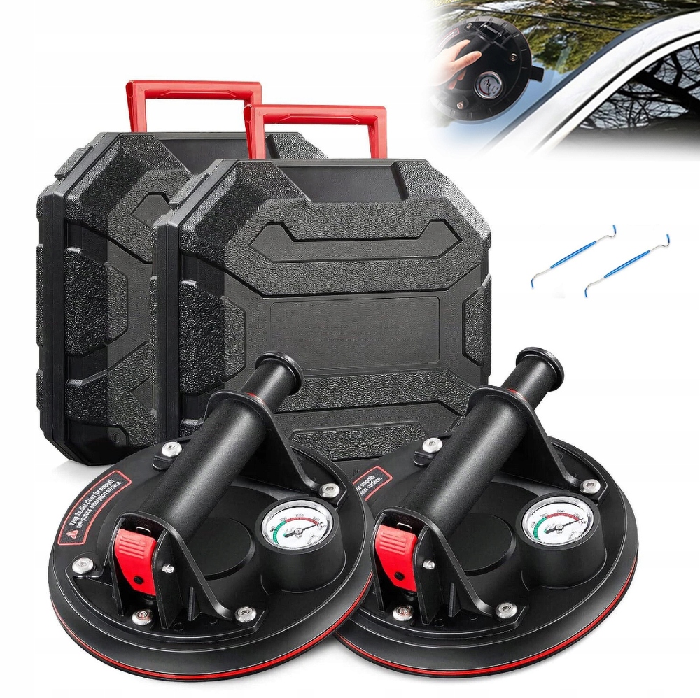 2x Držák Přísavka S Manometrem A Pumpičkou Pro Glazuru Dlaždic 300KG Mechanická