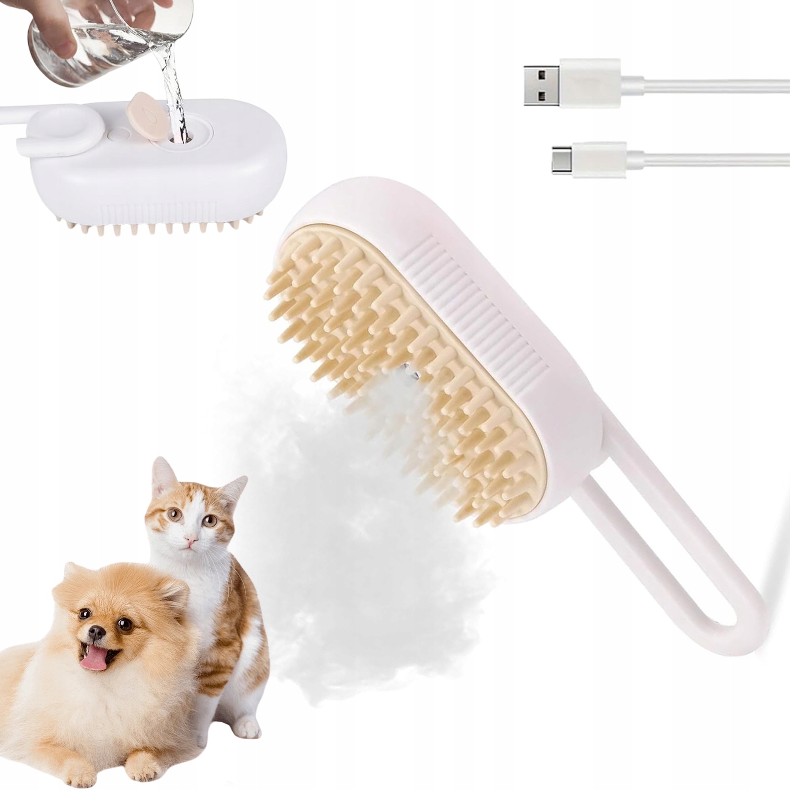Levně Kartáč Na Srst S Párou Pro Kočky A Psa – Hydratuje, Masíruje A Odstraňuje Srst