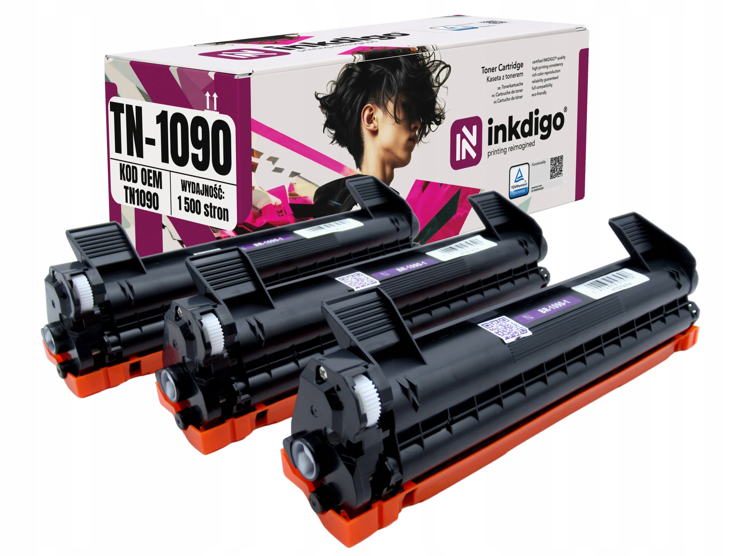 3x Náhradní toner TN1090 pro Brother DCP-1622WE 1623WE HL-1222WE 1223WE