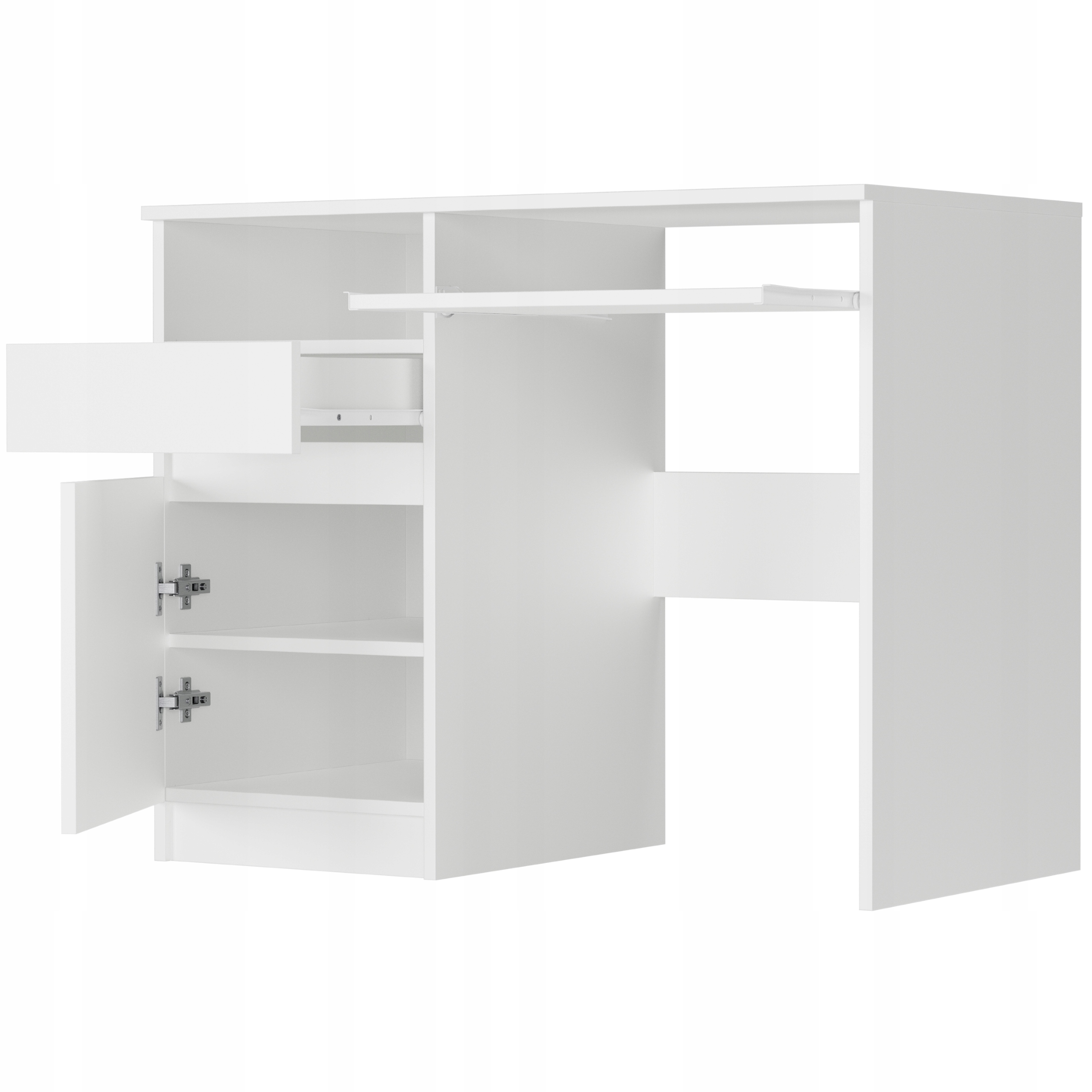 Meble biurko komputerowe stolik 96cm białe lewe N-35L