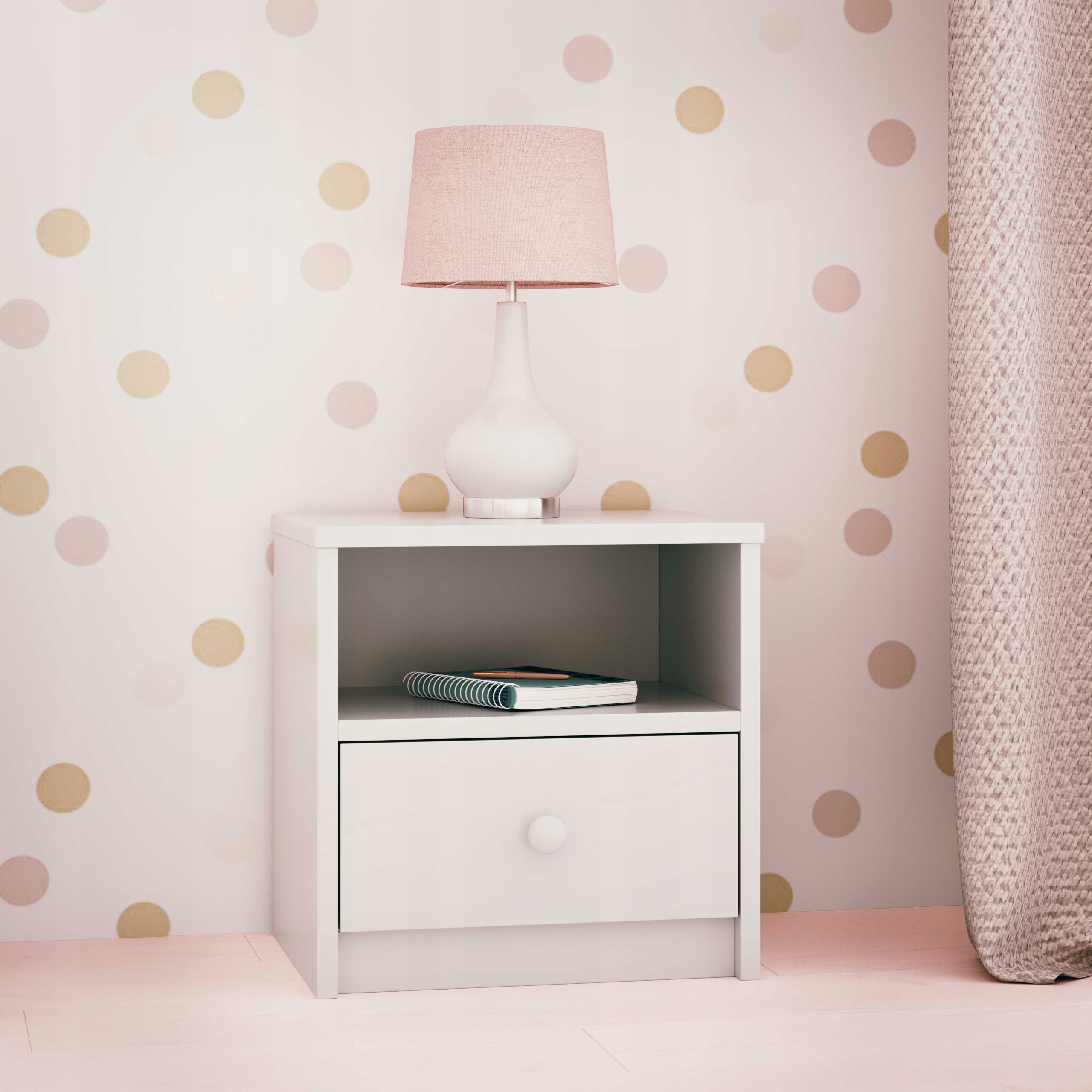 KOCOT KIDS BIAŁA SZAFKA NOCNA Z SZUFLADĄ BABYDREAMS Kolekcja Babydreams