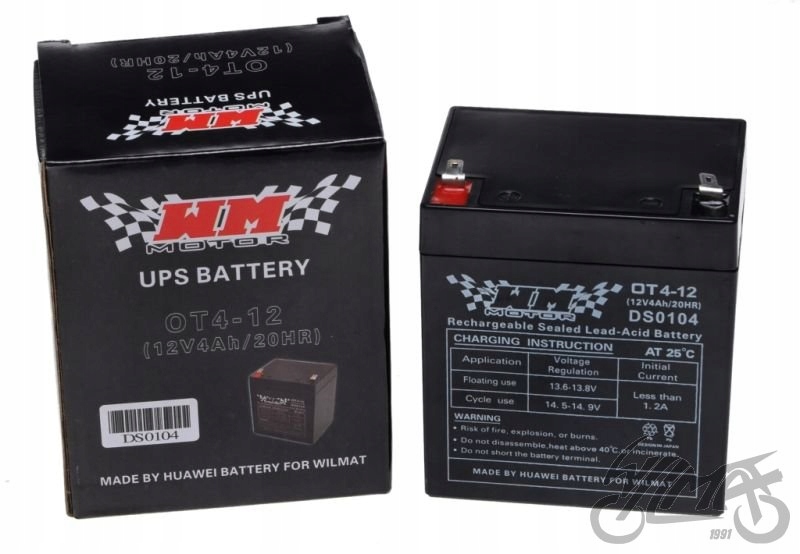 AKUMULATOR ŻELOWY 4Ah WM MOTOR 12 VOLT OT4-12