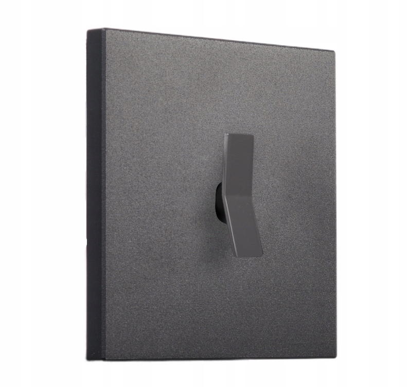 Čtvercový kovový spínač, jednoduchý schodišťový, černý mat Togglica Deuce
