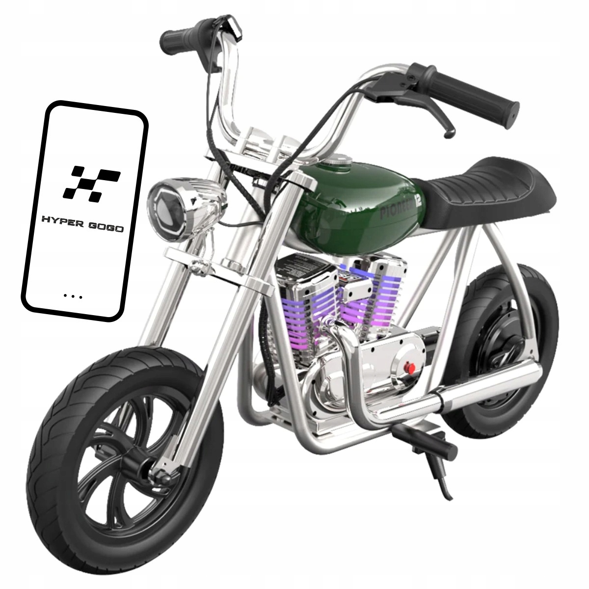 Motor elektryczny dla dzieci Hyper Gogo Pioneer 12 Plus Aplikacja Zielony