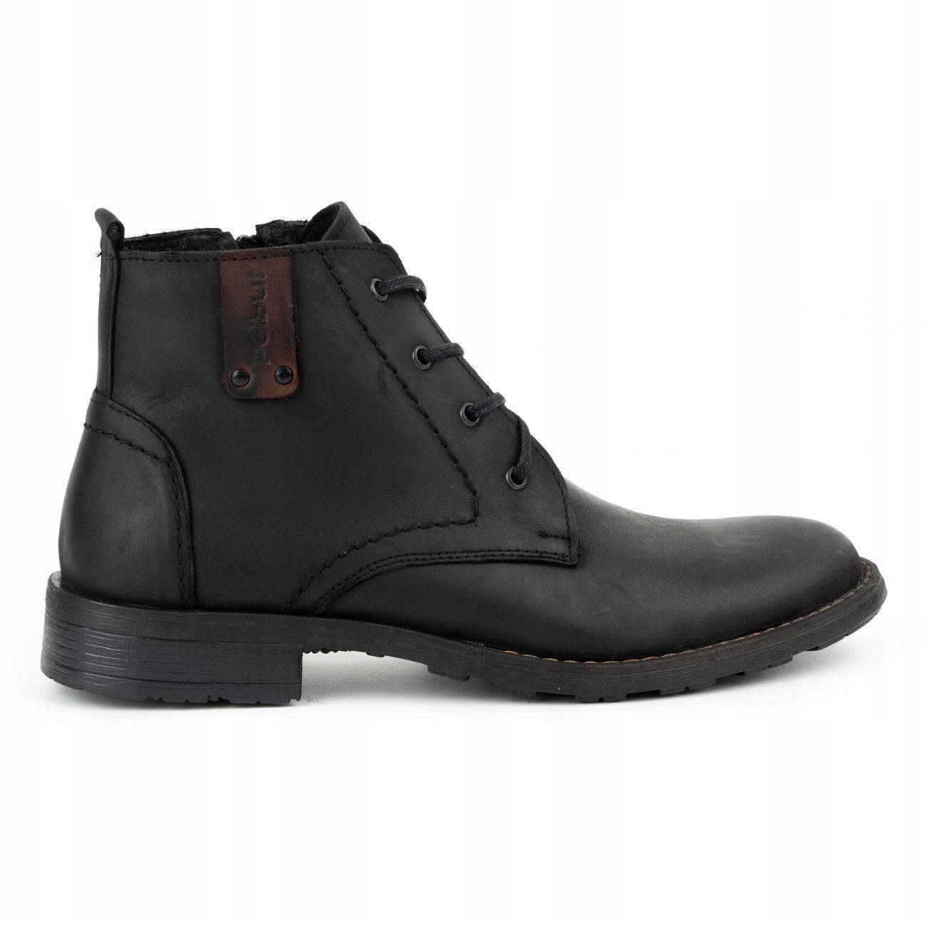 Buty Zimowe Skórzane Ocieplone C20S Czarny 42