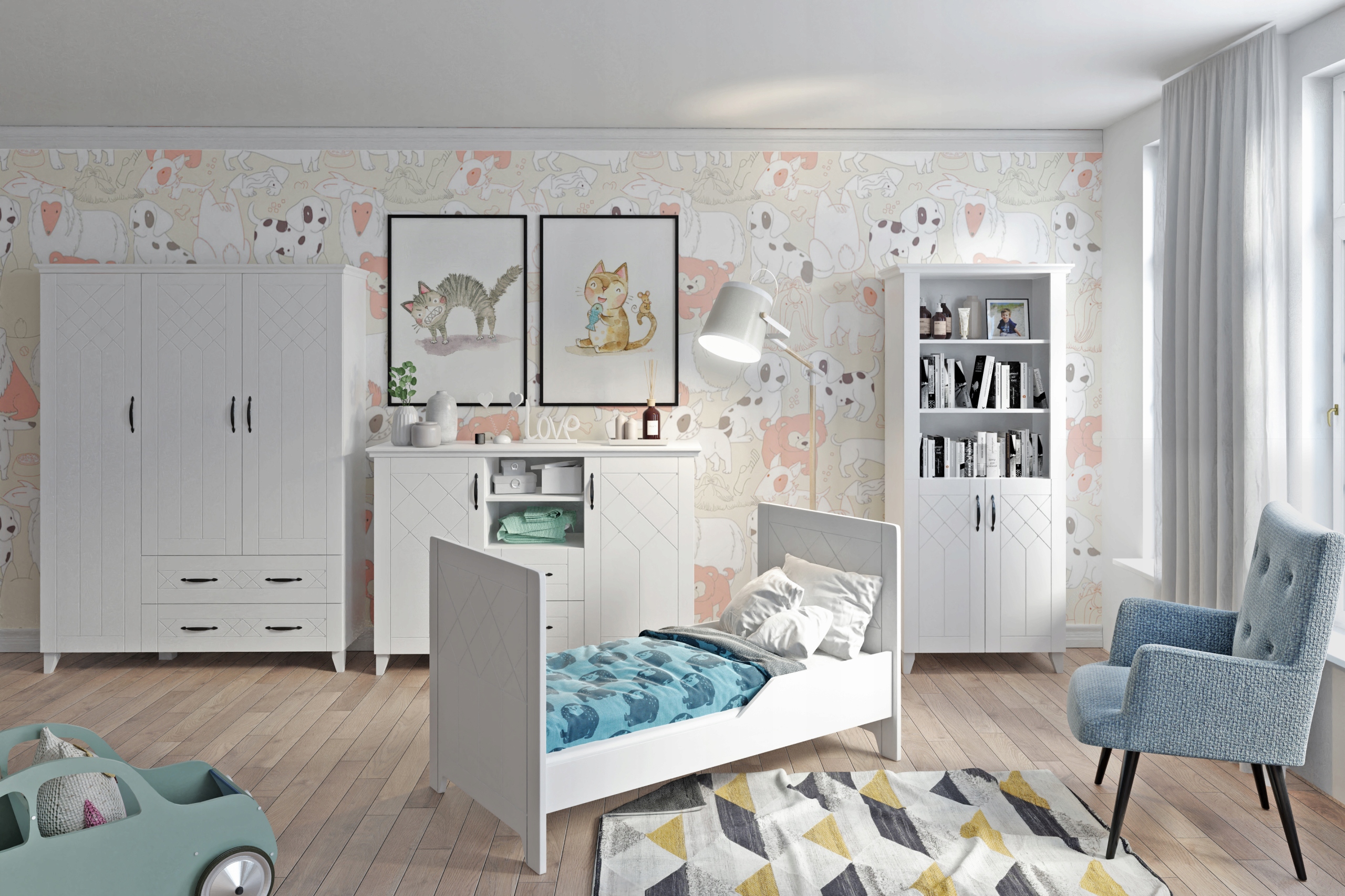 REGAŁ BIAŁY W STYLU SKANDYNAWSKIM CLASSIC Kod producenta CLA-4