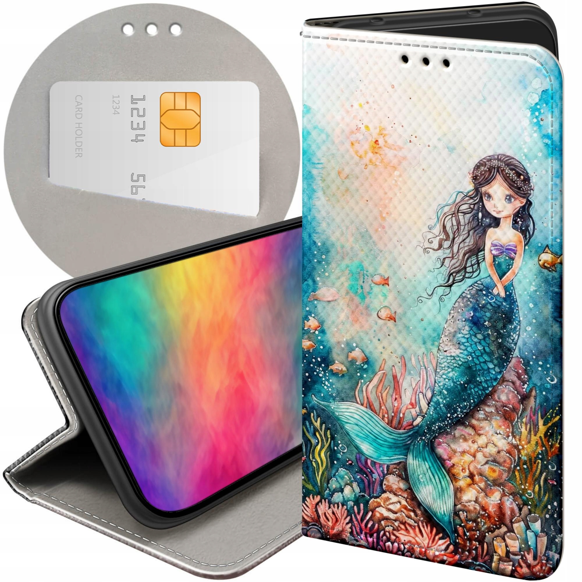 Etui Z Klapką Do Samsung Galaxy J7 2017 Syrenki Nimfy Morskie Panny