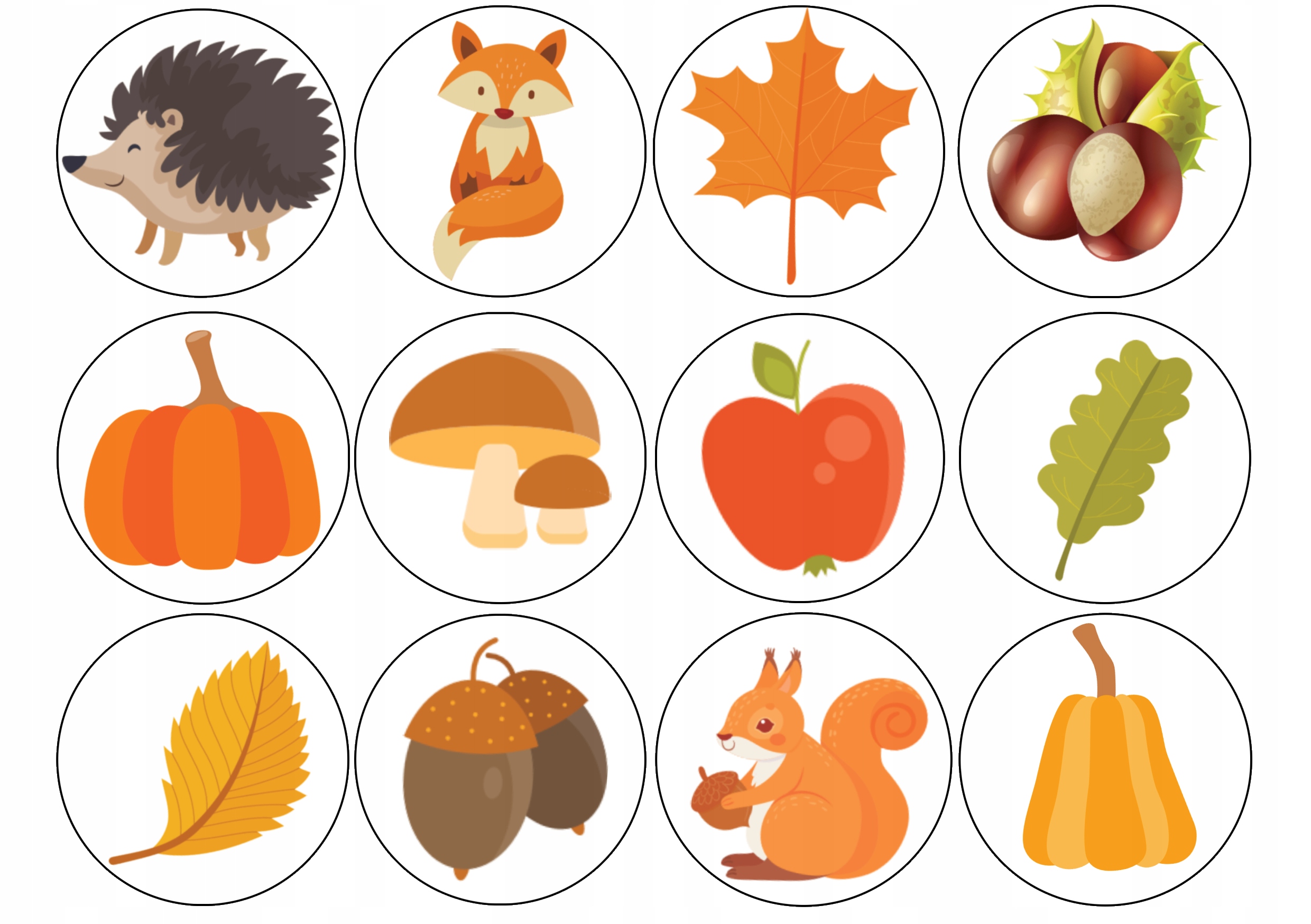 Levně Oplatek Muffiny Podzim Liška Ježek Dýně Autumn Listy Bábovky