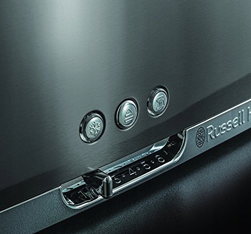 RUSSELL HOBBS Toster Długi Na 2 Kromki Szeroki Slot Stal Nierdzewna Szary — miniatura 6