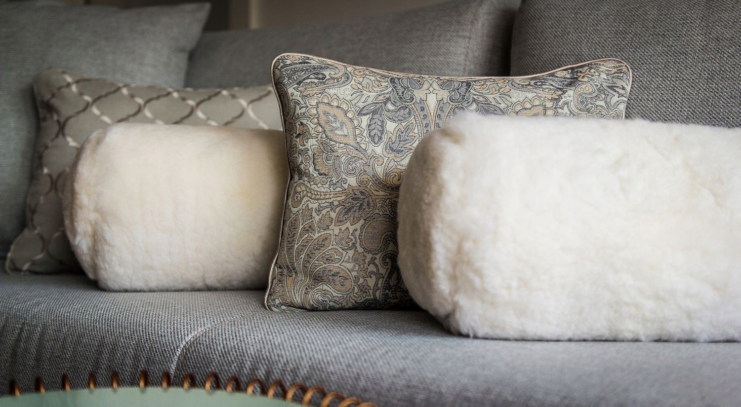 Zagłówek Premium Skóra owcza Skóra naturalna O1