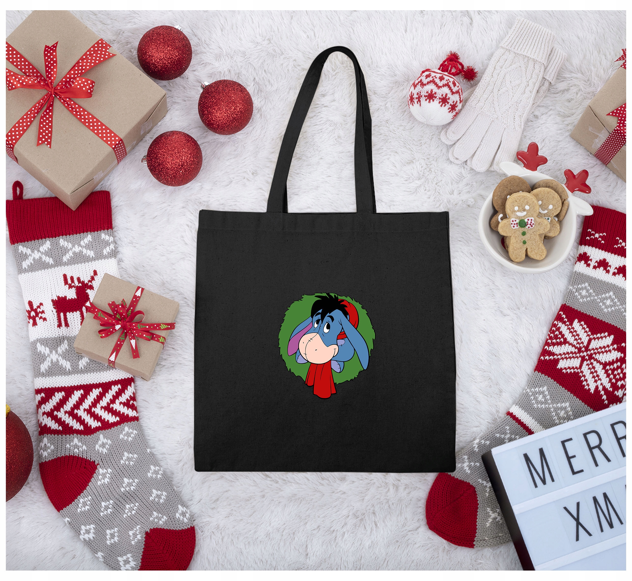 Torba Kłapouszek Świąteczna na Zakupy Torebka Shopper na Ramię Święta Stan opakowania oryginalne