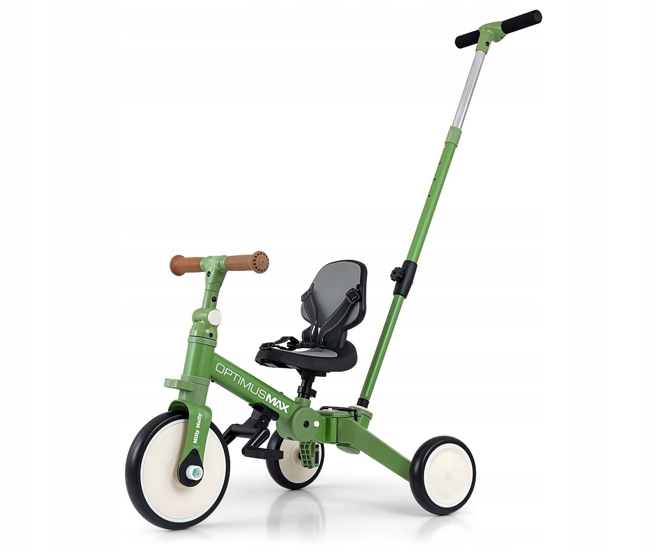 Milly Mally Rowerek 5W1 Optimus Max Trójkołowy Biegowy Green