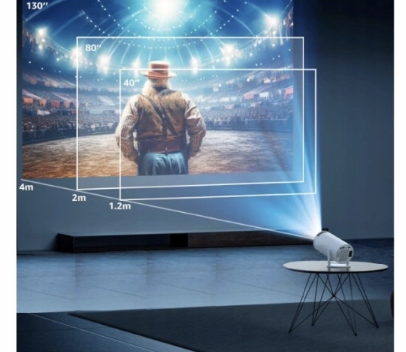 PROJEKTOR 2024 ANDROID TV WIFI FULL HD PRZENOŚNY SMART OBROTOWY GŁOŚNIK Stan opakowania oryginalne