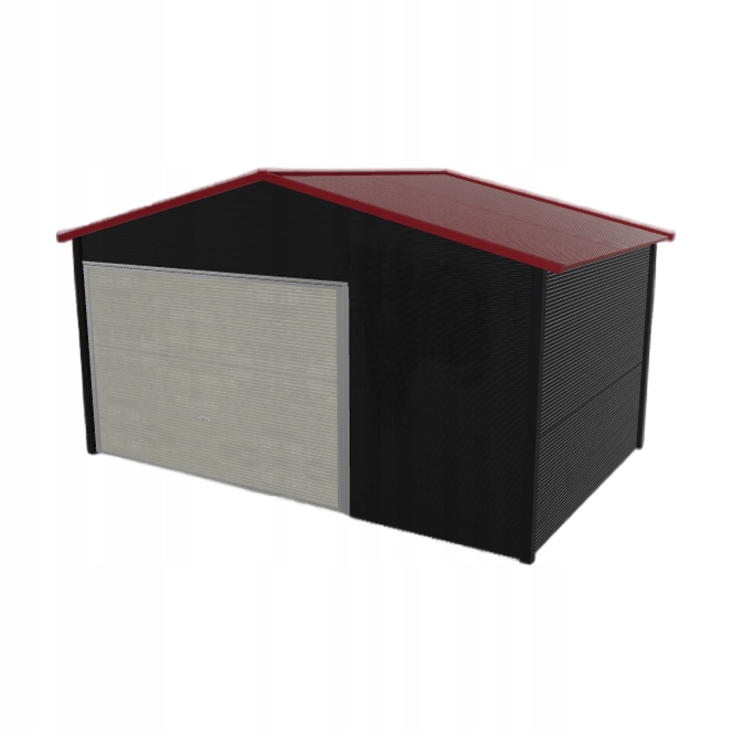 Plechová garáž 4.5 x 3 m jednopolohová, dvouspádová, černá