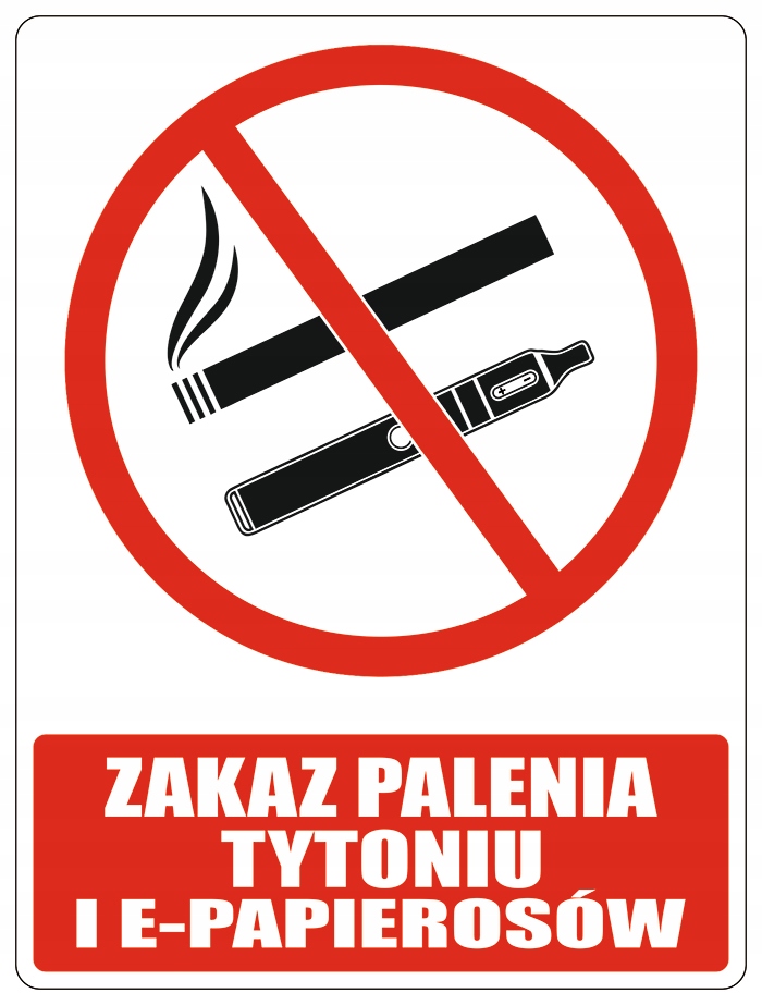 

Naklejka Zakaz Palenia Tytoniu E-papierosów 16x12