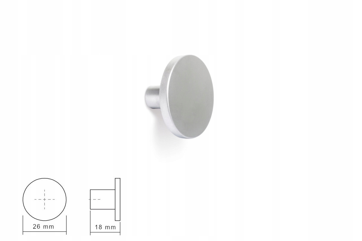 

Gałka meblowa Aluminium Viefe 0168 Como Fi 26mm