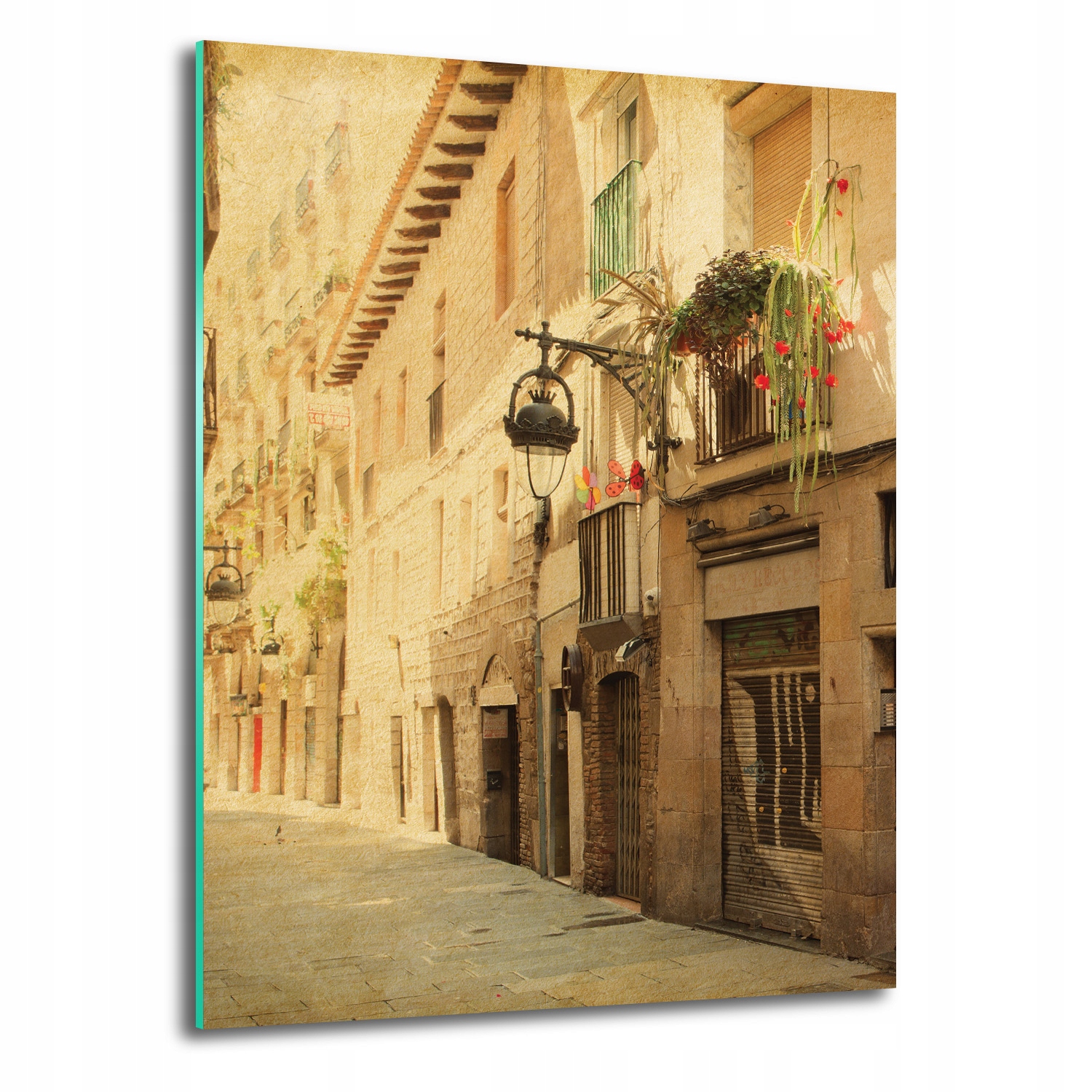 Skleněný nástěnný dekor Retro Barcelona 70x100