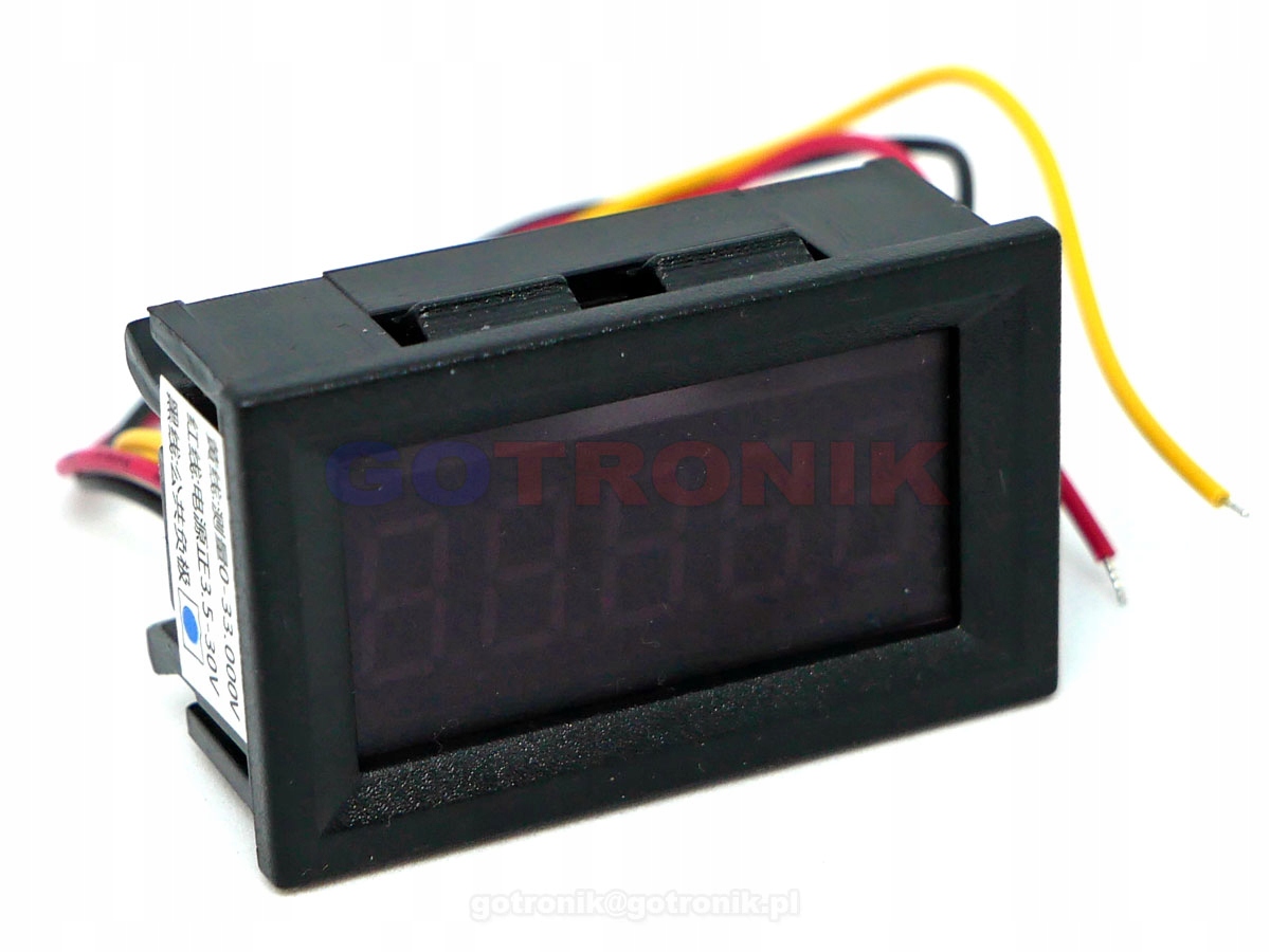 Woltomierz panelowy LED 0-33,000V DC zielony Kod producenta RBS-183