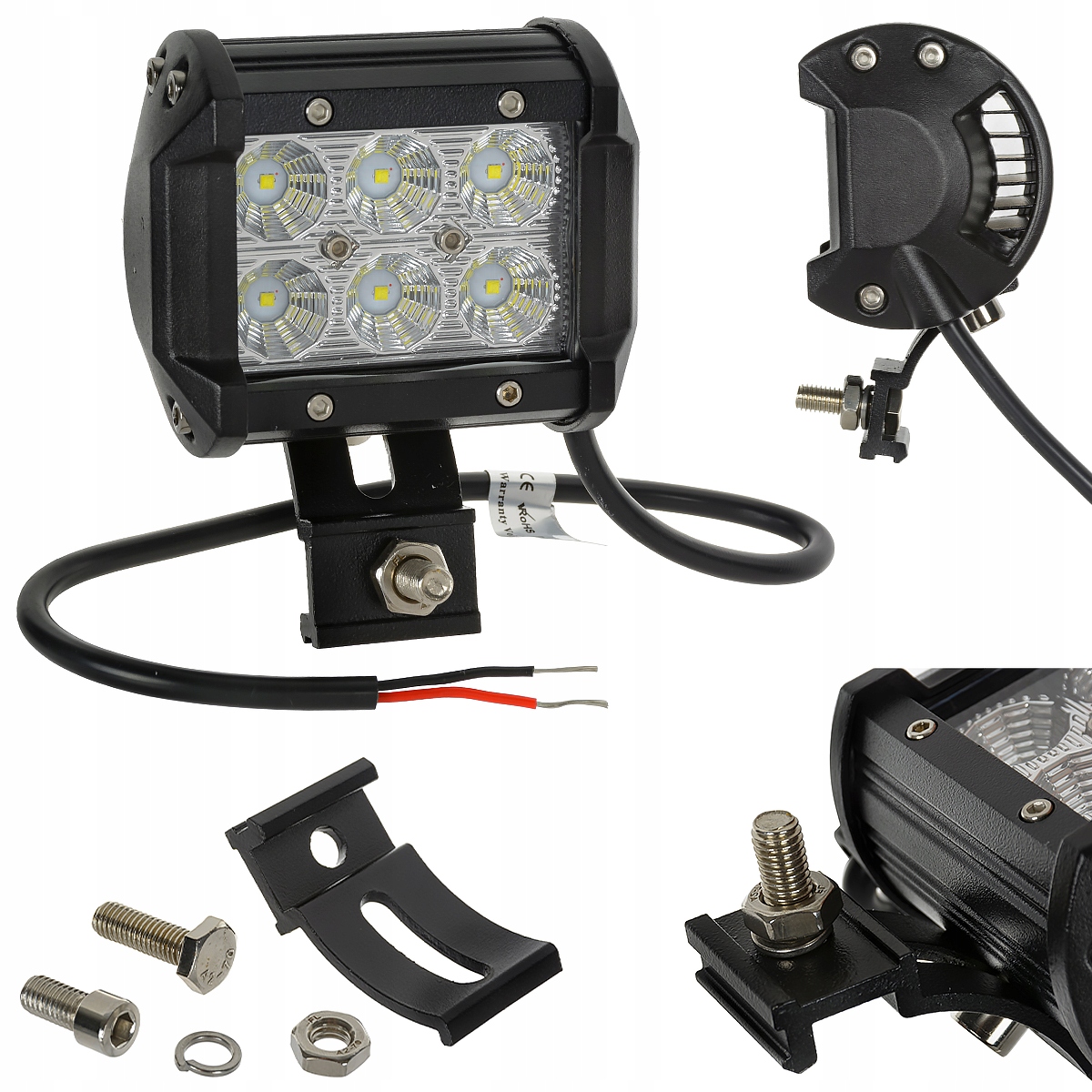 LAMPA 6 LED HALOGEN ROBOCZY SZPERACZ 18W 12V 24V