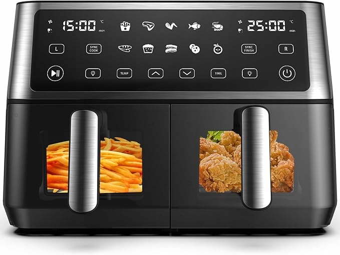 Frytkownica Beztłuszczowa Air Fryer Podwójna 10L (2X5L) Opis