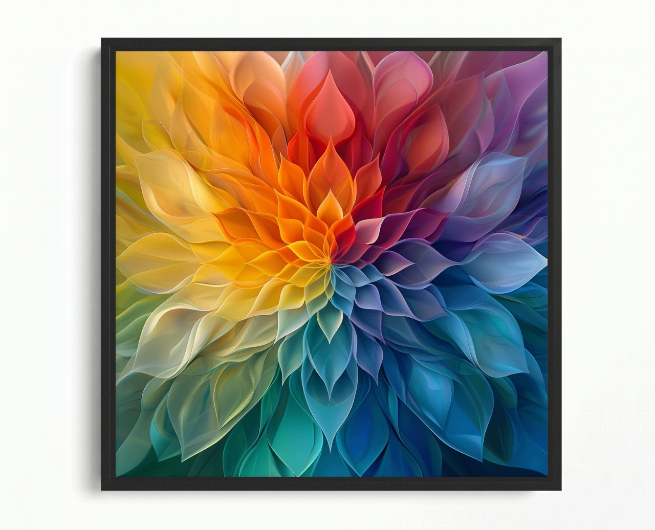 Obraz Rám American Box Mandala Kvet Abstrakcia Dúha Dekorácia 60x60