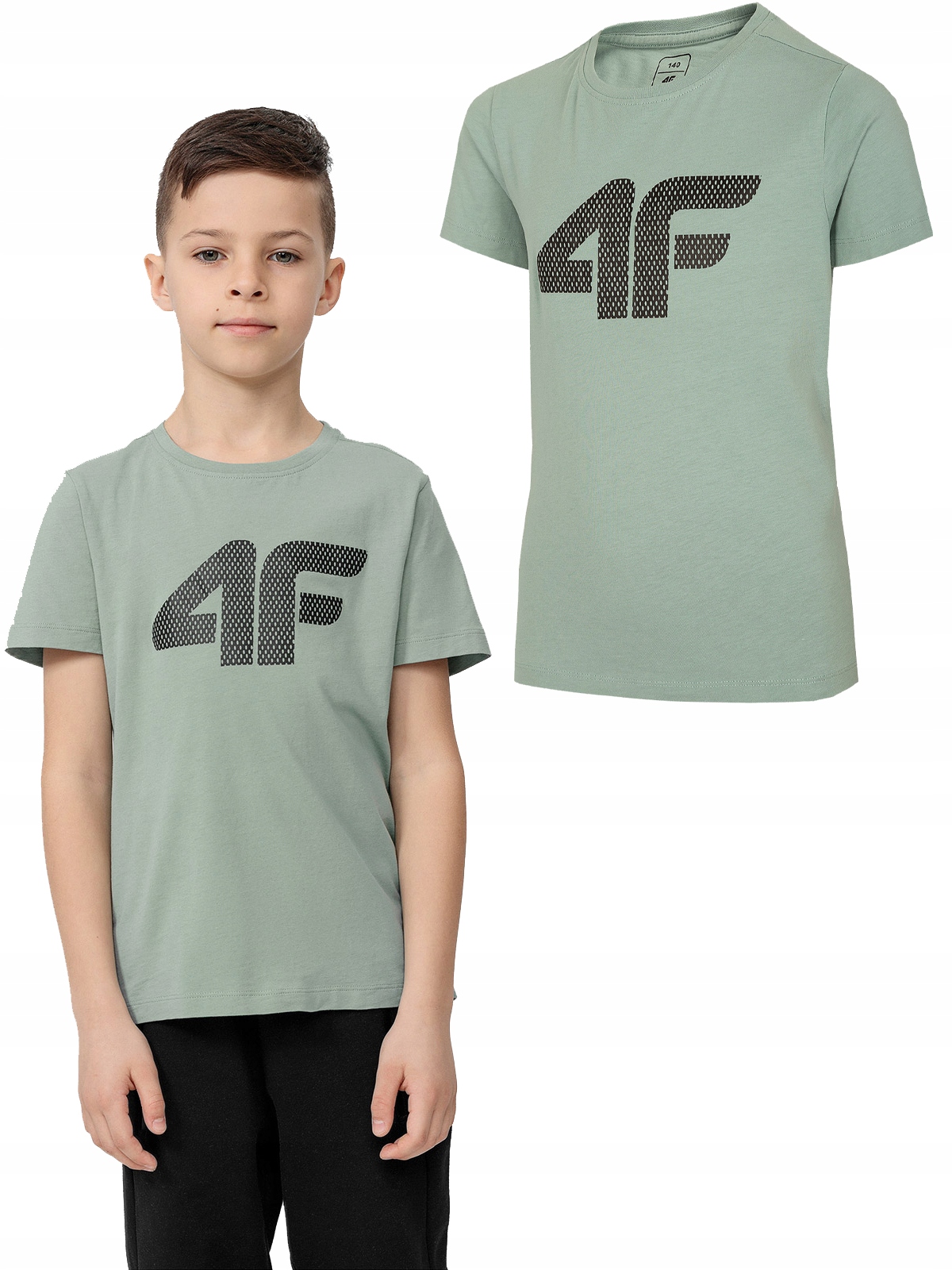 

4F Koszulka Miętowa Dziecięca JTSM002 47S R-146