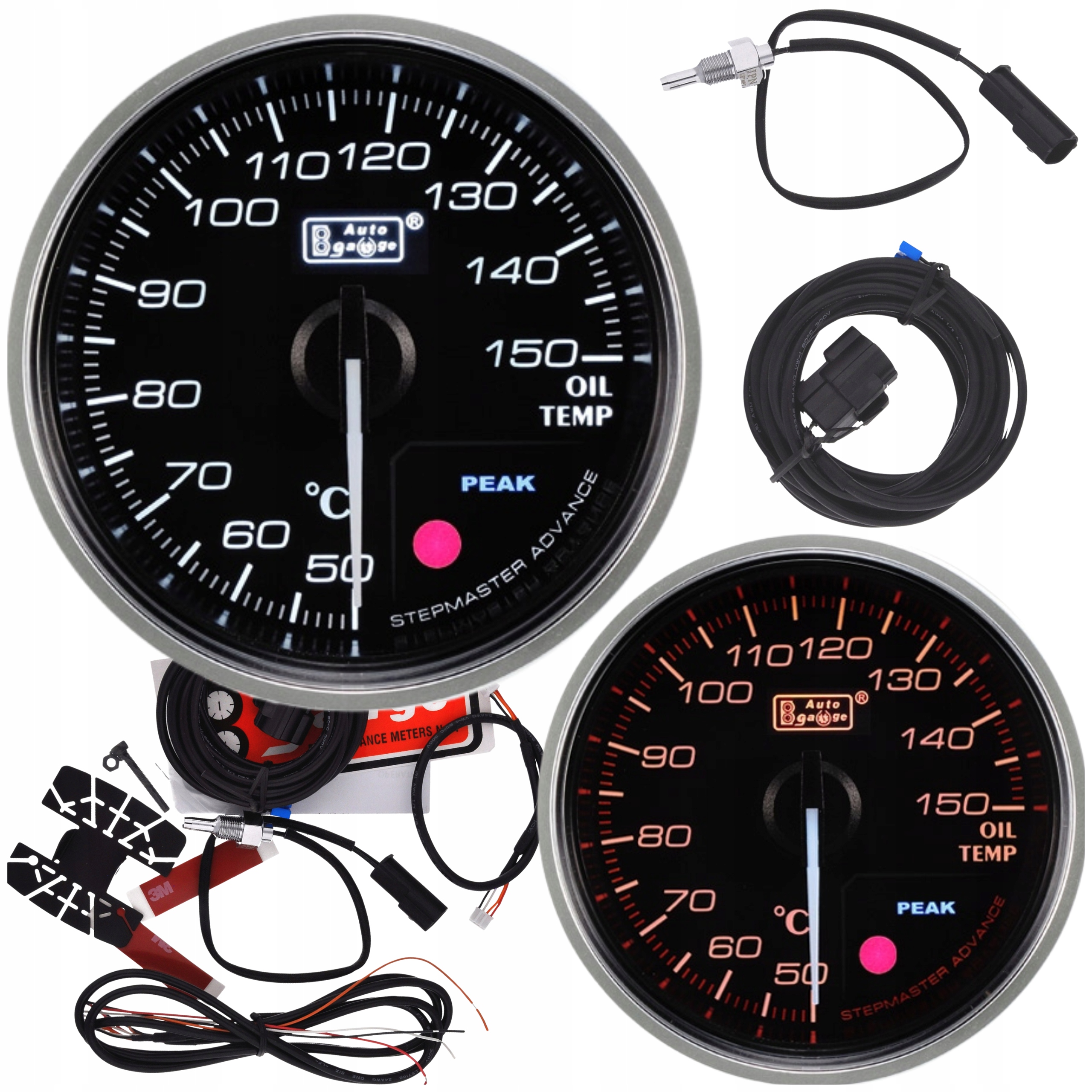 Indikátor teploty oleja Auto Gauge Premium 52 mm 2 farby podsvietenia