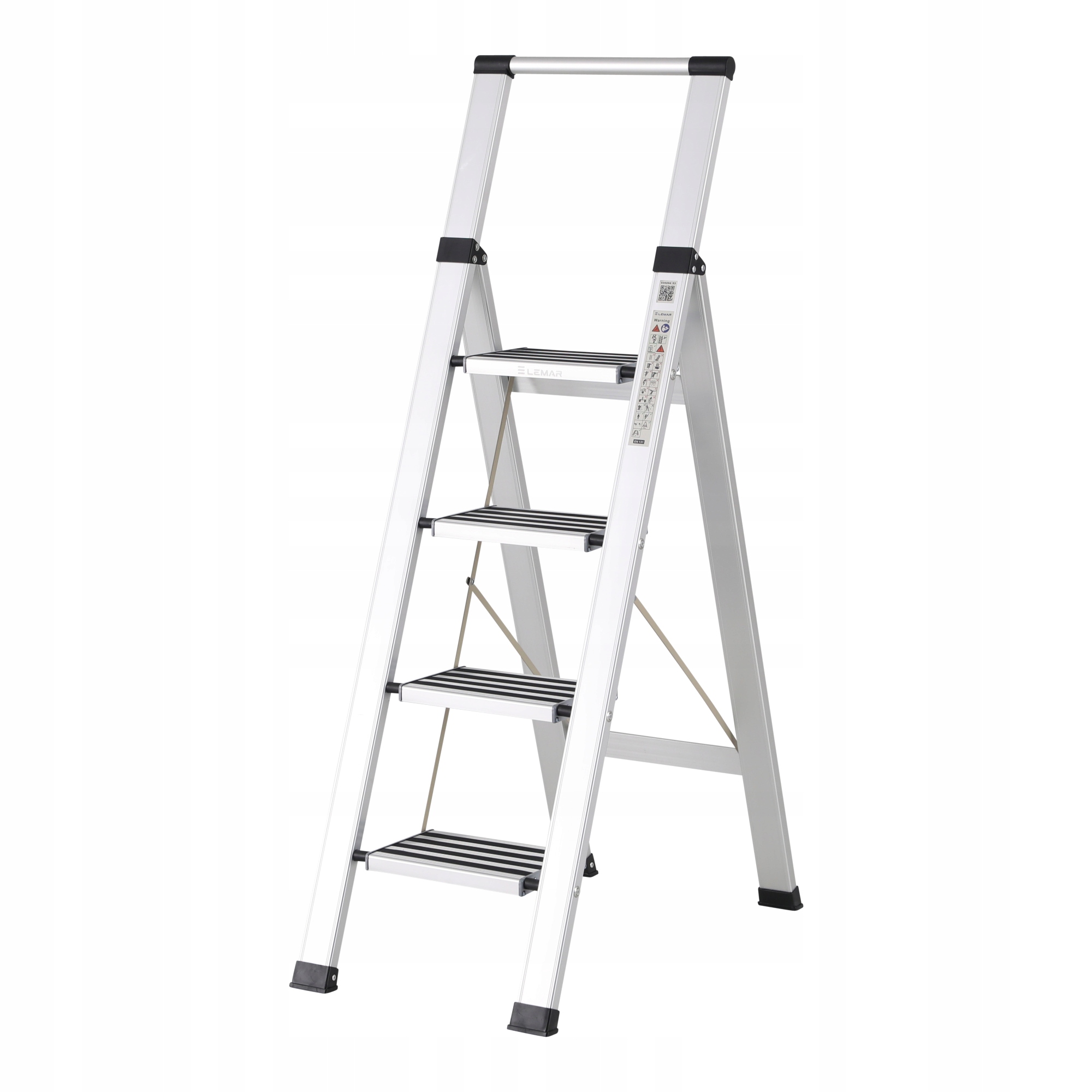 Žebřík 4-stupňový hliníkový skládací Slim Space Lemar 030204