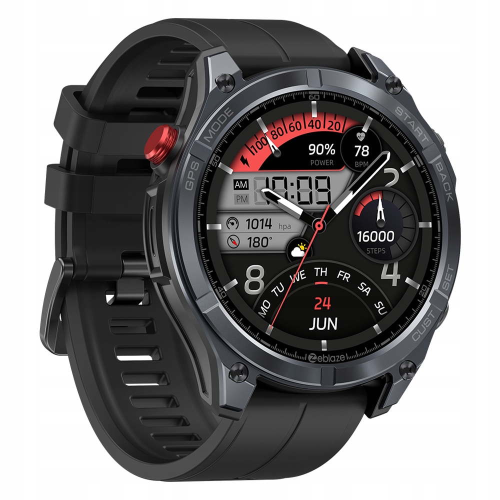 Smartwatch Zeblaze Stratos 4 Czarny Gps Amoled Sport Wodoszczelność 5ATM