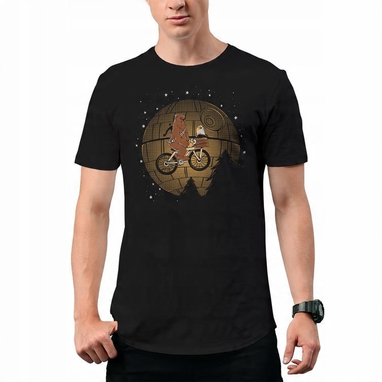 

Koszulka T-Shirt Chewbacca Porg Et Moon L