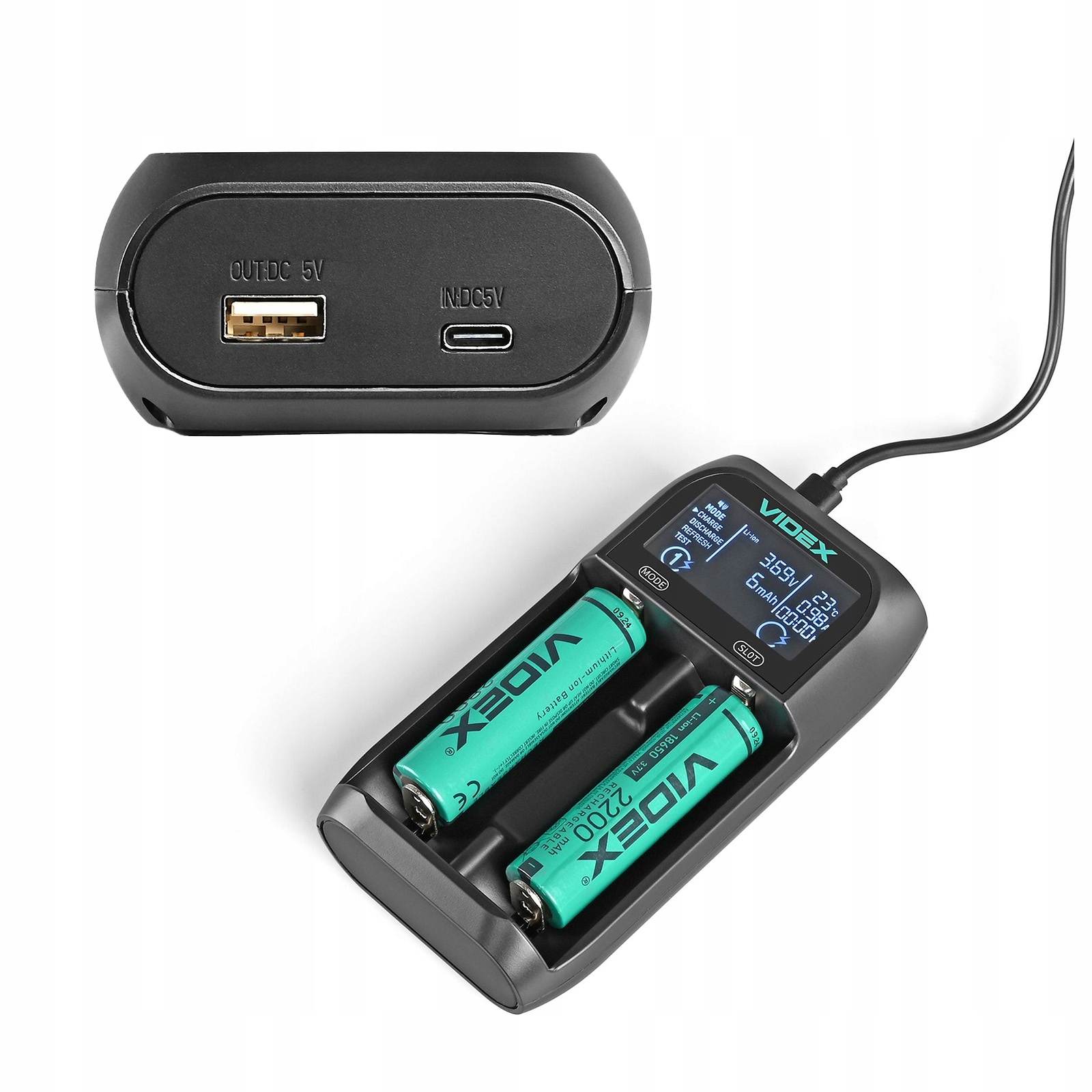 Univerzální nabíječka baterií pro akumulátory VCH-UT201 Videx