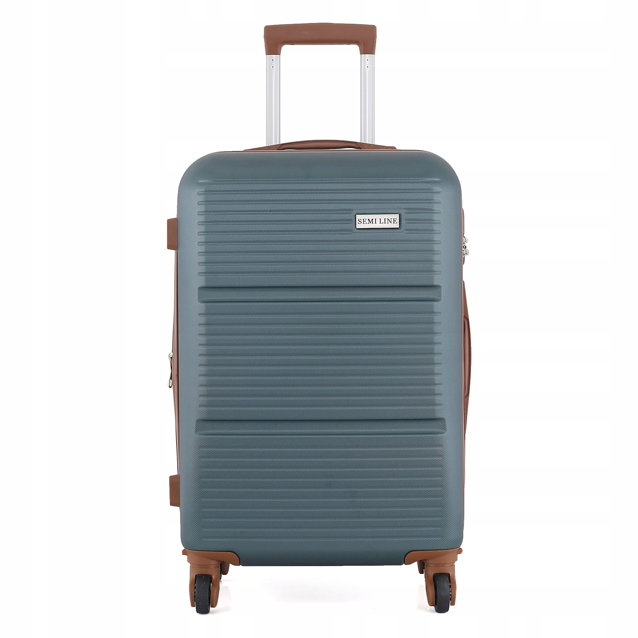 Velký, tvrdý rozšiřitelný kufr Semi Line 28“ T5712-3 tmavě-zelený