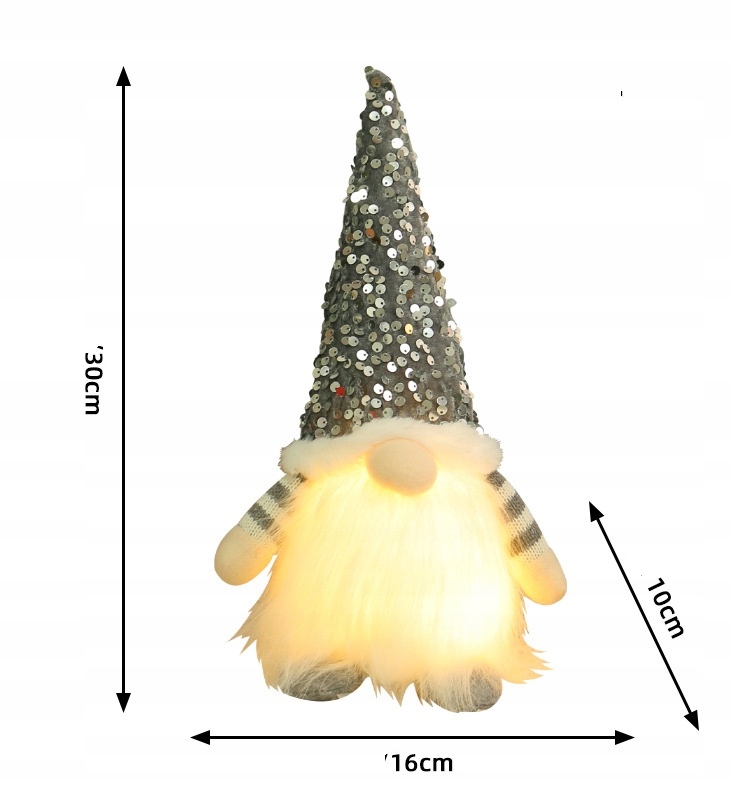 SKRZAT KRASNAL GNOM ŚWIĄTECZNY MIKOŁAJ *LEDOWY* ŚWIECĄCY Kod producenta JUH000279