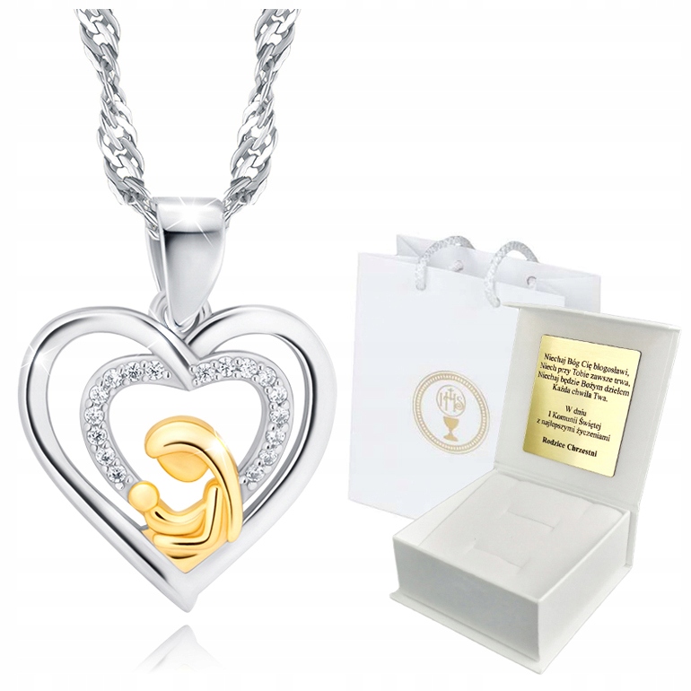 

Srebrny Łańcuszek z Medalikiem na Komunię Chrzest