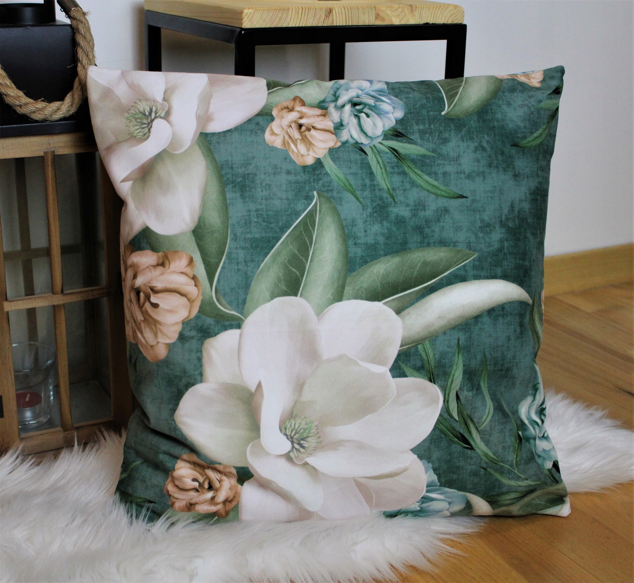 Poszewka na Poduszkę Magnolia w zieleni velvet Kod producenta DECOR-HOME