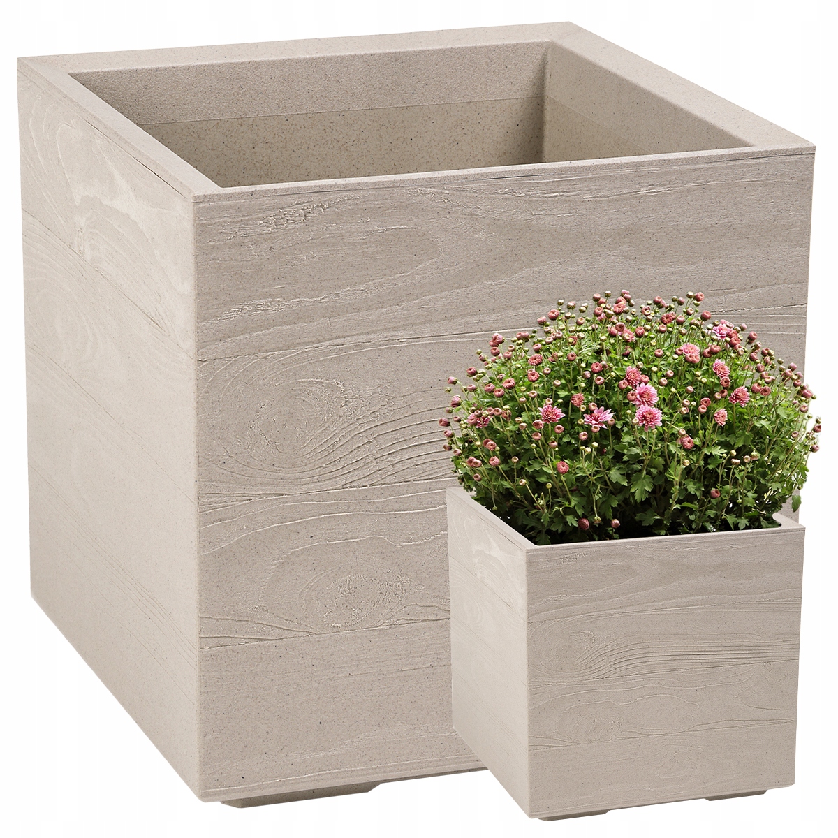 Kwietnik Donica Skrzynia Doniczka Misa Taras Ogród coffee latte 40x40x40cm