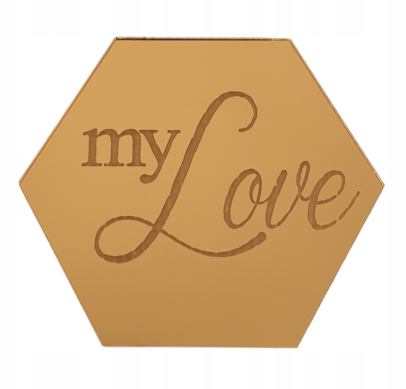 

Topper grawerowany złoty mini dekor my Love